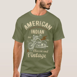 Camiseta Indio de la motocicleta retro vintage para adultos