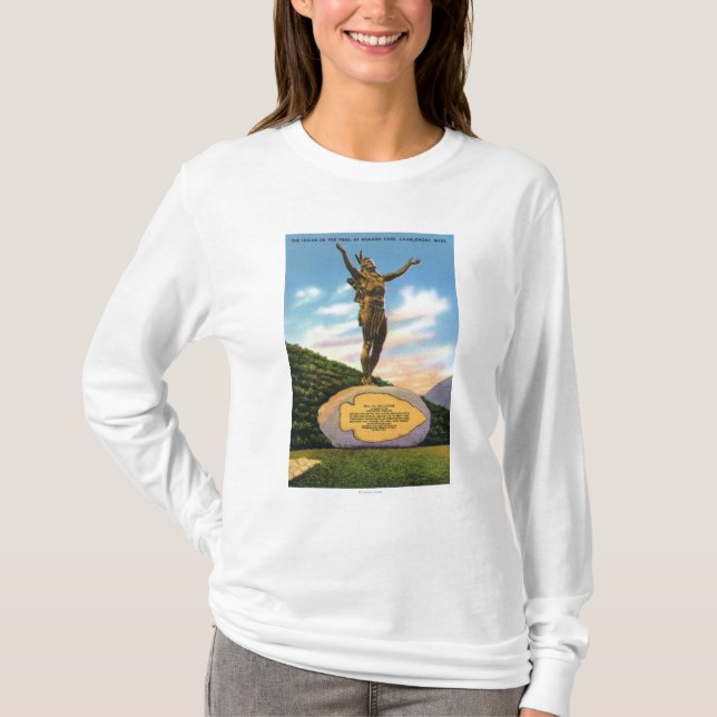 Camiseta Indio en la estatua del rastro en la opinión del (Anverso)
