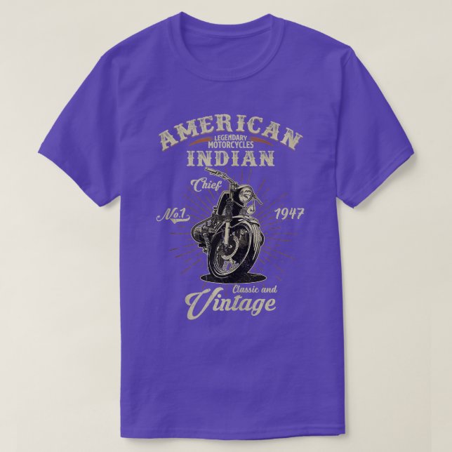 Camiseta Indio indio de motocicleta estadounidense para mot (Diseño del anverso)