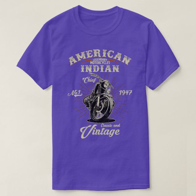 Camiseta Indio indio de motocicleta estadounidense para mot (Diseño del anverso)