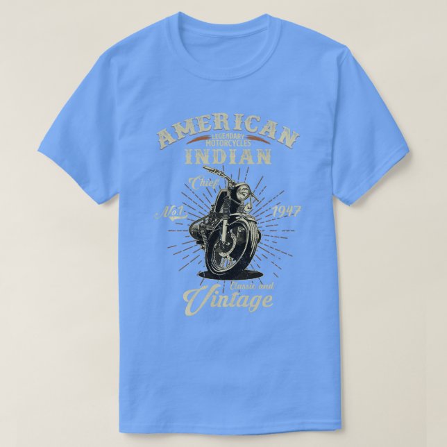Camiseta Indio indio de motocicleta estadounidense para mot (Diseño del anverso)