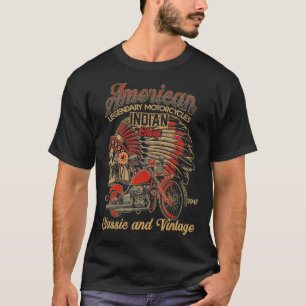 Camiseta Indio indio de motocicleta retro vintage