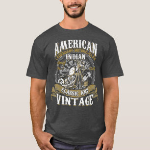 Camiseta Indio indio de motocicleta retro vintage