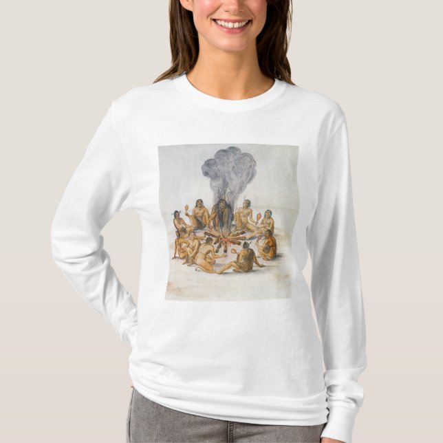 Camiseta Indios alrededor de un fuego (Anverso)