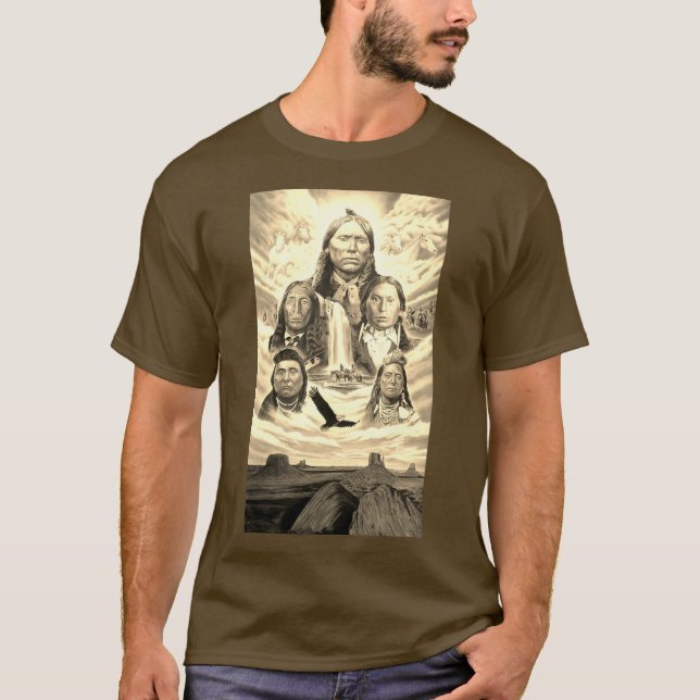 Camiseta Indios americanos nativos jefes indios pintan a ho (Anverso)