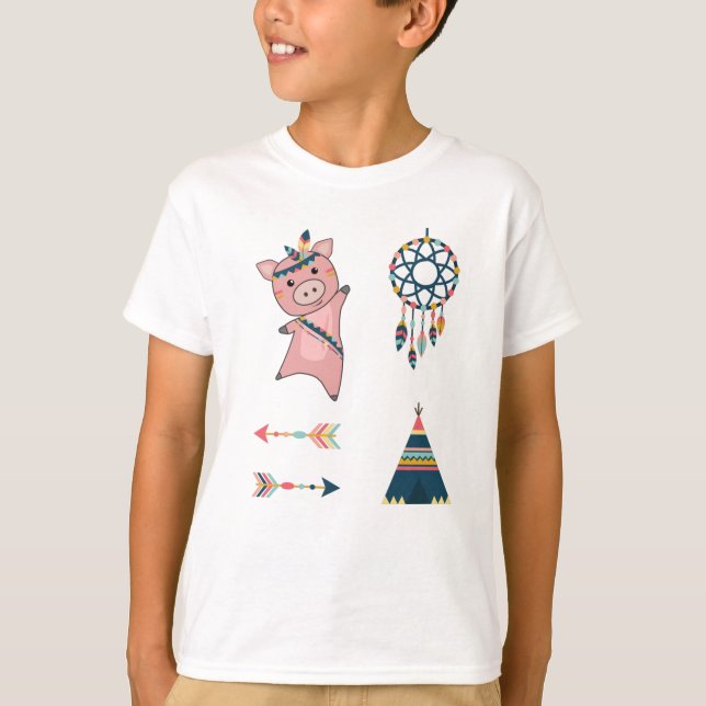 Camiseta Indios de cerdos de cerdo engendran animales de la (Anverso)
