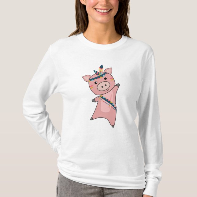 Camiseta Indios de cerdos de cerdo engendran animales de la (Anverso)