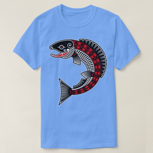 Camiseta Indios indígenas norteamericanos de Haida Salmon (Diseño del anverso)