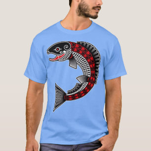 Camiseta Indios indígenas norteamericanos de Haida Salmon