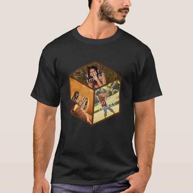 Camiseta Individueller 3D-Bilderwürfel, Foto-Kollage in 3D (Anverso)