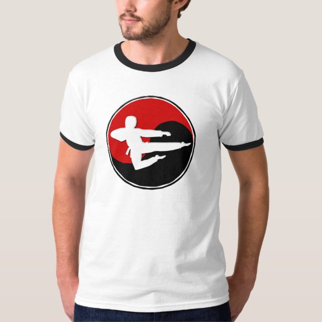 Camiseta INDIVIDUO rojo 1 del karate de Yin Yang (Anverso)
