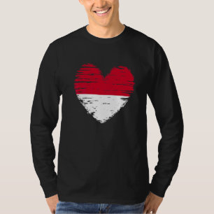 Camiseta Indonesia Corazón Bandera Indonesia Orgullo indone
