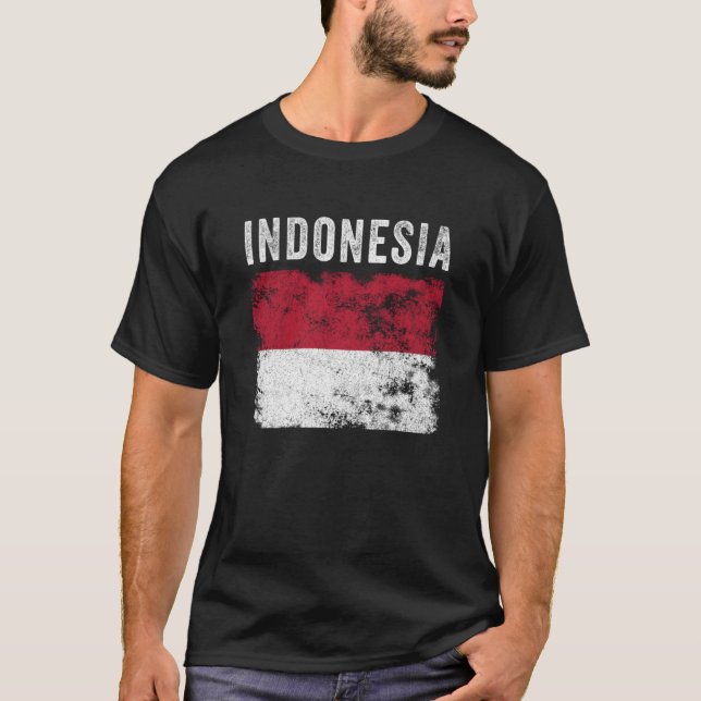 Camiseta Indonesia Flag Distressed Men Women Kids Indonesia (Anverso)