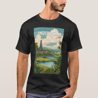 Camiseta Indonesia Illustration Travel Art Vintage
