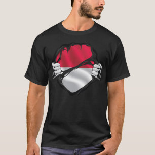 Camiseta Indonesia Pura Bandera de las Raíces Negra