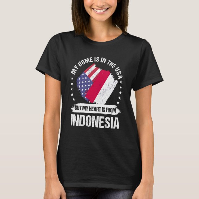 Camiseta Indonesian American Patriot Grown Proud My Heart i (Anverso)
