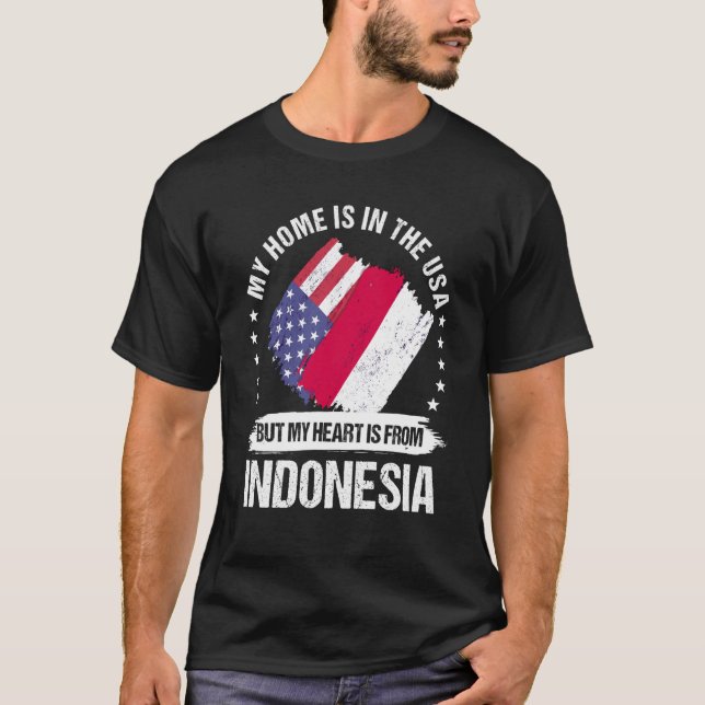 Camiseta Indonesian American Patriot Grown Proud My Heart i (Anverso)