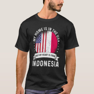 Camiseta Indonesio Americano Patriota Crece Orgulloso en Ca