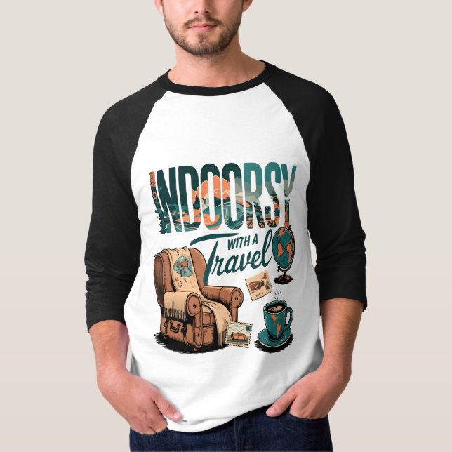 Camiseta Indoorsy con giros de viaje: Ticket para el acoged (Anverso)