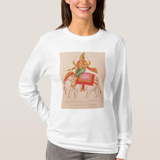 Camiseta INDRA, dios de tormentas, montando en un elefante (Anverso)
