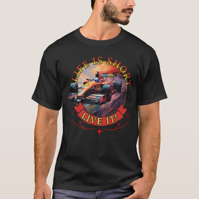 Camiseta Indy Life Is Short Live It Indy 500 Motivation Rac (Anverso)