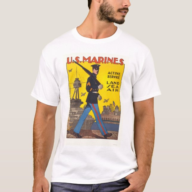 Camiseta Infantes de marina - servicio activo - tierra, (Anverso)