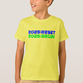 Camiseta infantil 2025:REINICIAR/2026:COMENZAR