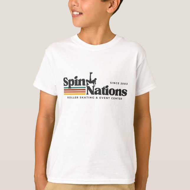 Camiseta infantil 2025 Retro SpinNations Logo (Anverso)