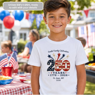 Camiseta infantil 250 años 1776-2026 Día de la Ind