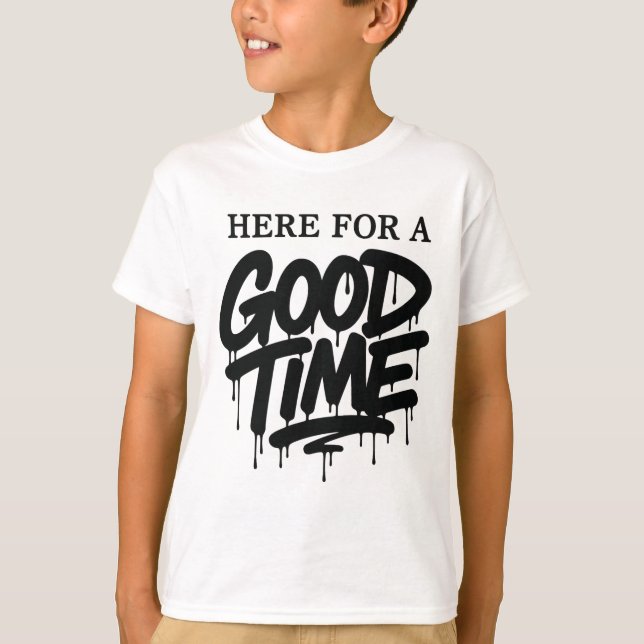 Camiseta infantil “Aquí Para Divertirse” (Anverso)