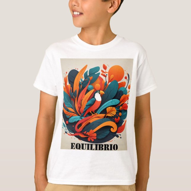 Camiseta Infantil Arte Simbólico Equilibrio (Anverso)