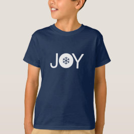 Camiseta infantil azul y blanca de alegría de Navi