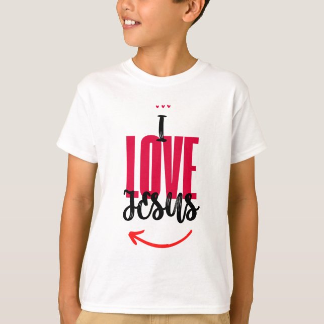 Camiseta Infantil Básica I Love Jesus (Anverso)