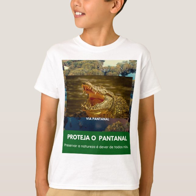 Camiseta Infantil Básica Via Pantanal Jacaré (Anverso)