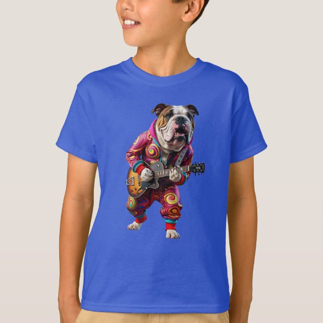 Camiseta infantil Bulldog Rock Star (Anverso)