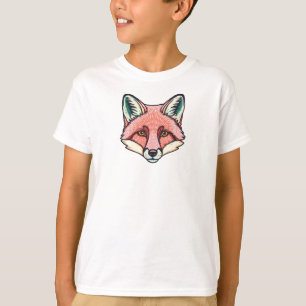 Camiseta infantil cara de zorro rosa