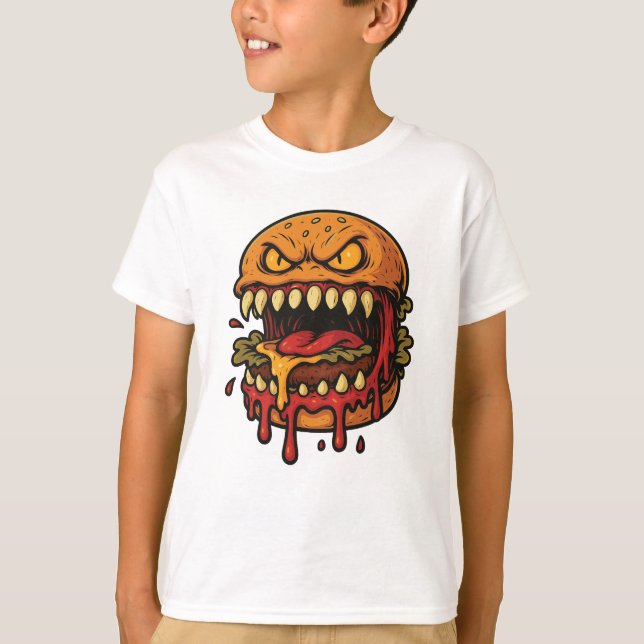 Camiseta infantil Cheeseburger Monster (Anverso)