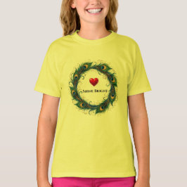 Camiseta infantil Círculo de plumas de pavo real B