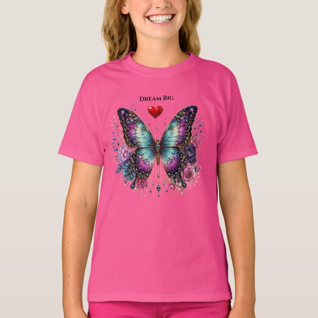 Camiseta infantil Círculo de plumas de pavo real S (Anverso)