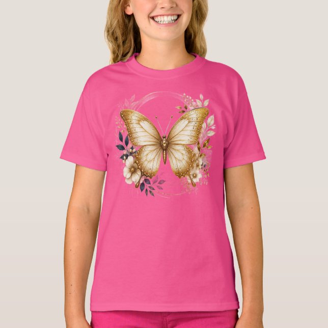 Camiseta infantil Círculo de plumas de pavo real S (Anverso)