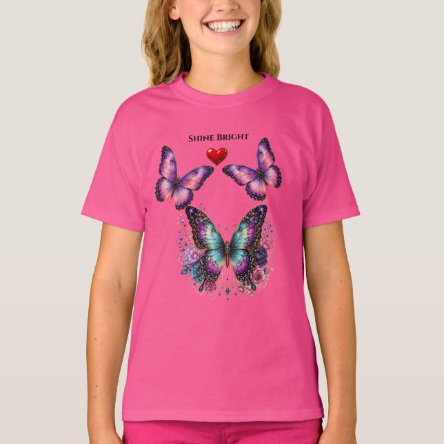 Camiseta infantil Círculo de plumas de pavo real S (Anverso)