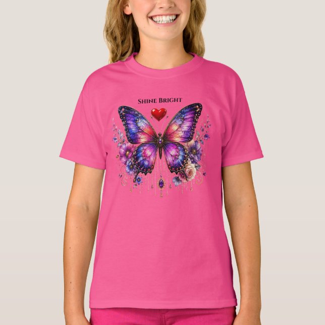 Camiseta infantil Círculo de plumas de pavo real S (Anverso)
