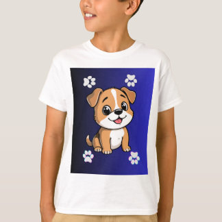 Camiseta infantil con cachorro de dibujos animados