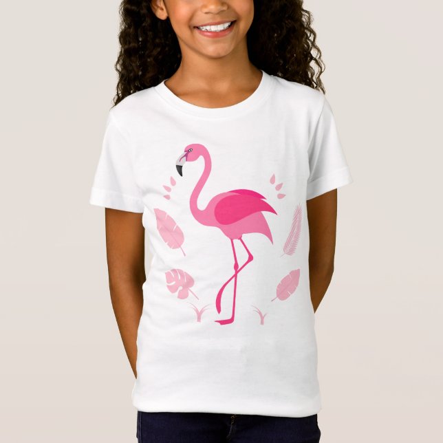 Camiseta infantil con flamenco rosa (Anverso)