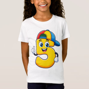 Camiseta infantil Cool Number 5 – Estilo de dibujo