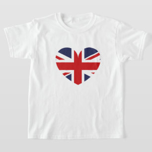 Camiseta infantil-Corazón de bandera británica