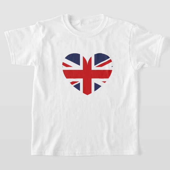 Camiseta infantil-Corazón de bandera británica (Distribución)