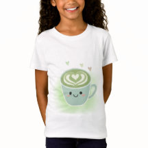 Camiseta infantil corazón de Matcha Latte Kawaii l
