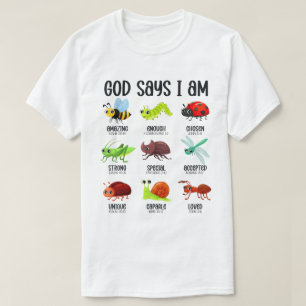 Camiseta infantil cristiana de insectos bíblicos q