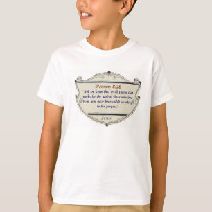 Camiseta infantil cristiana Escudo Romanos 8:28